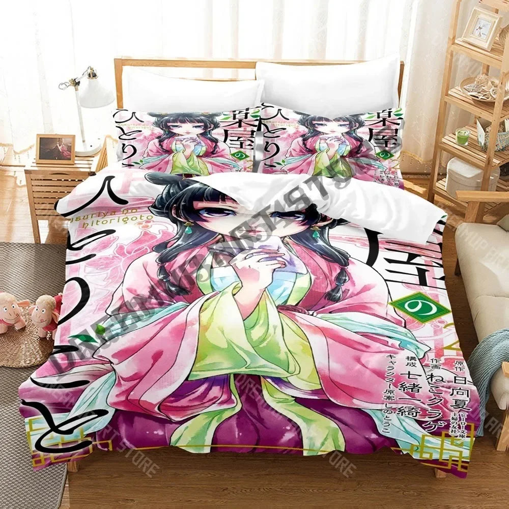 3D Print Apothecary Diaries Bedding Set Single Twin Full Queen King Size Bed Set Adult Bedroom Duvetcover Sets Anime Bed Sheet