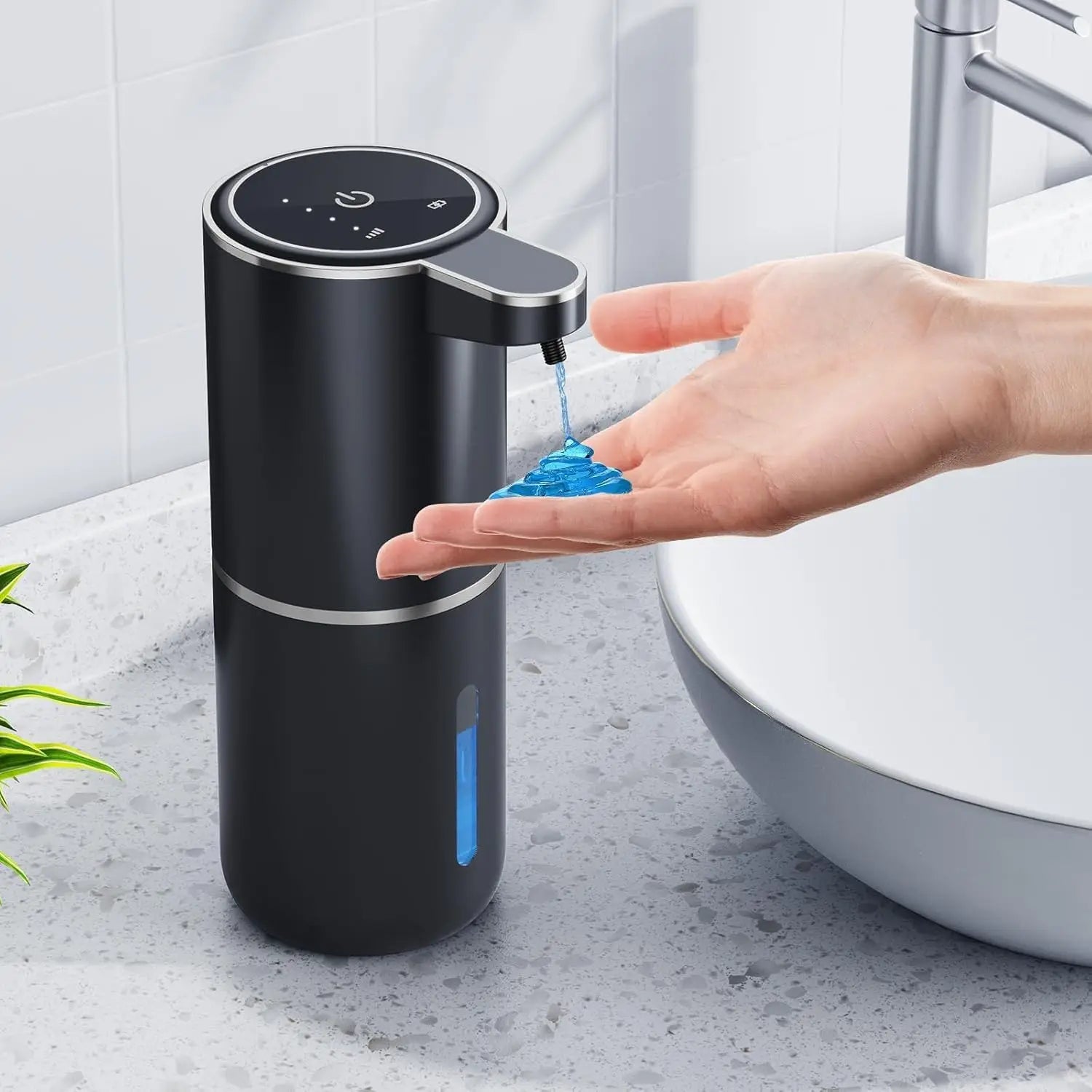 Touchless Automatic Soap Dispenser Smart IR Sensor Foam & Liquid Modes 380ml (12.8 fl oz) USB-C Rechargeable IPX5 Waterproof for Bathroom & Kitchen