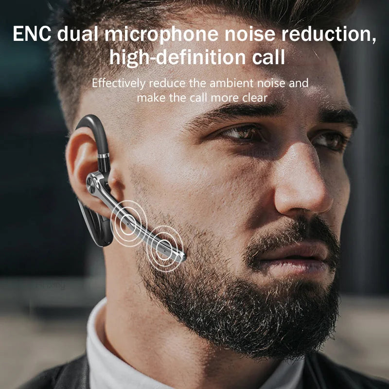 Wireless Headphones With Dual Microphon Bluetooth Earphone ENC Noise Cancelling Hands-free Headset Busines Auriculares Driving
