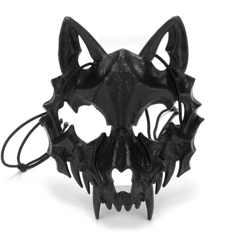 Halloween Half-Face Mask - Dragon, Tiger, Tengu, Wolf, and Skull Designs