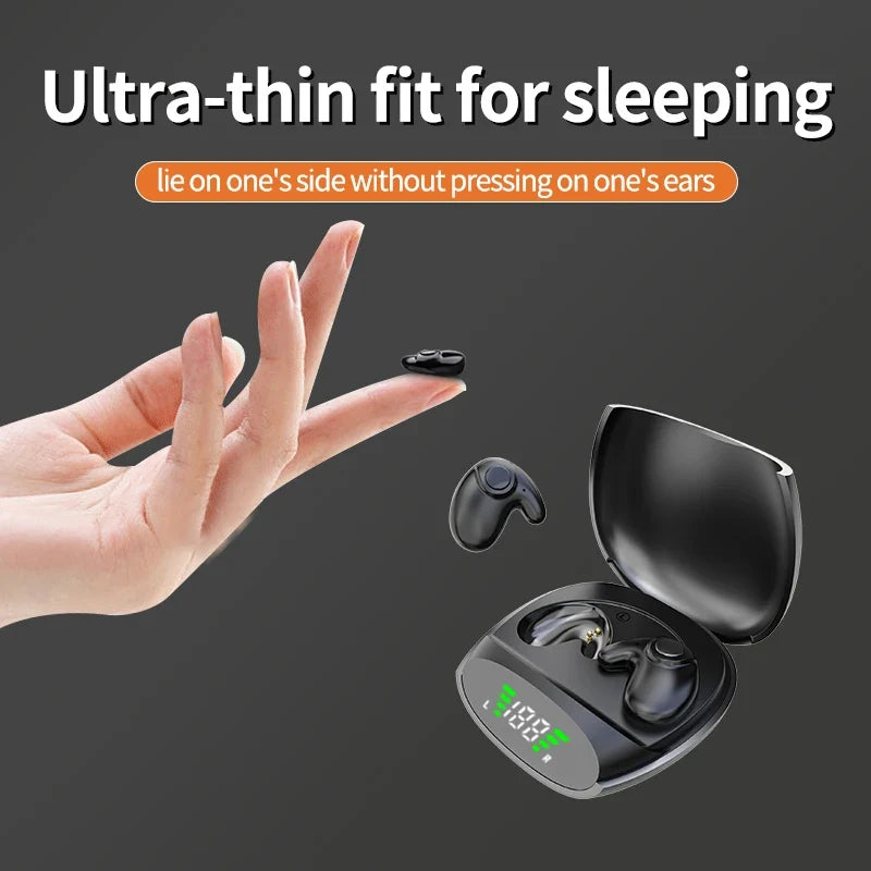 Waterproof Wireless Bluetooth 5.3 Headsets Mini headset Painless Call Noise Cancelling Thin Headphones Fit for Sleeping/Sports