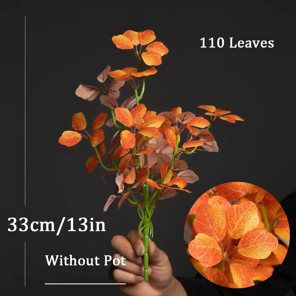 Dlight Decor 33cm Four Leaf Clover Plant with Bell Tree Leaves for Home and Party Decor