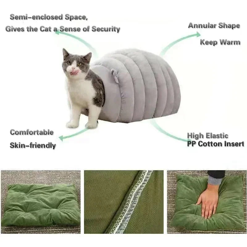 Cat Kennel Winter Warm Fully Enclosed Comfortable Sleeping House Pumpkin Cat Nest Pet Bed Supplies Thermal Bed Cat Sleeping Bag