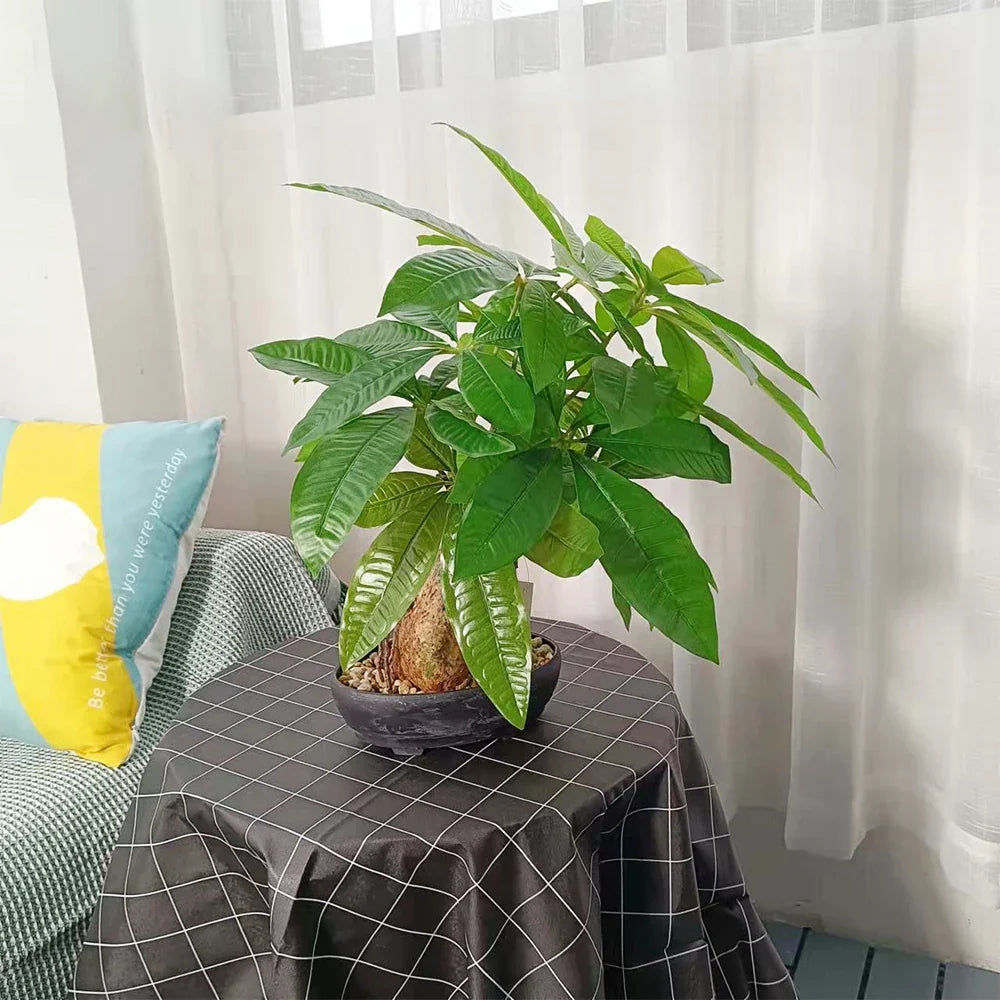 Dlight Decor 43cm Potted Monstera Money Tree for Home and Garden Decor