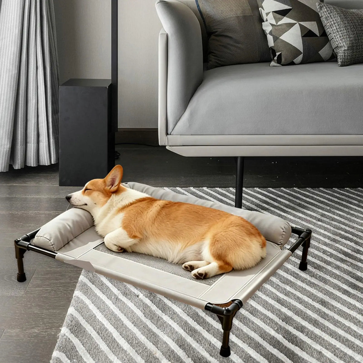 Elevated Pet Bed Multifunctional Outdoor Spacious Heavy Duty Easy Clean Comfortable Indoor Pet Supplies Accessory Metal Frame