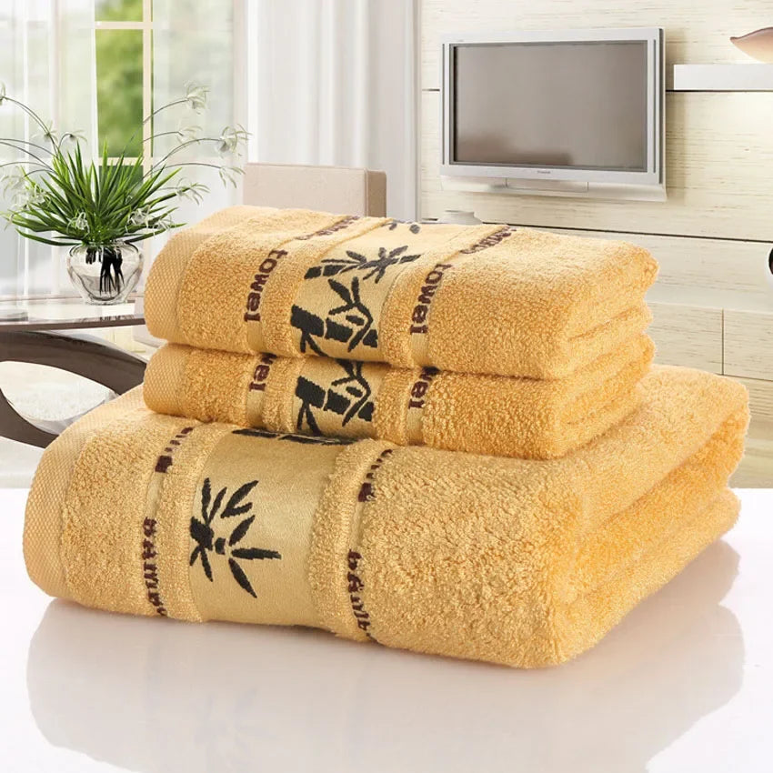 Luxury Bamboo Fiber Bathroom Towels Set