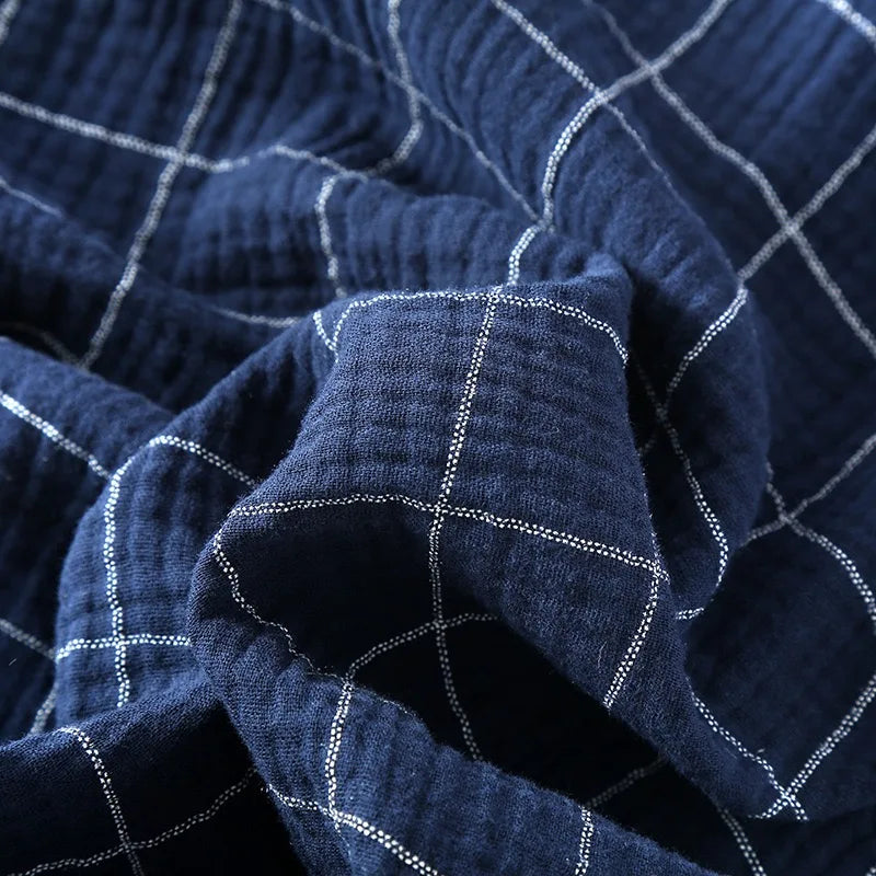 100% Cotton Summer Men Pajamas Japanese style  2 Piece Sleepwear