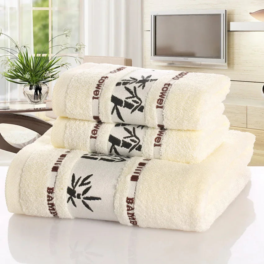 Luxury Bamboo Fiber Bathroom Towels Set