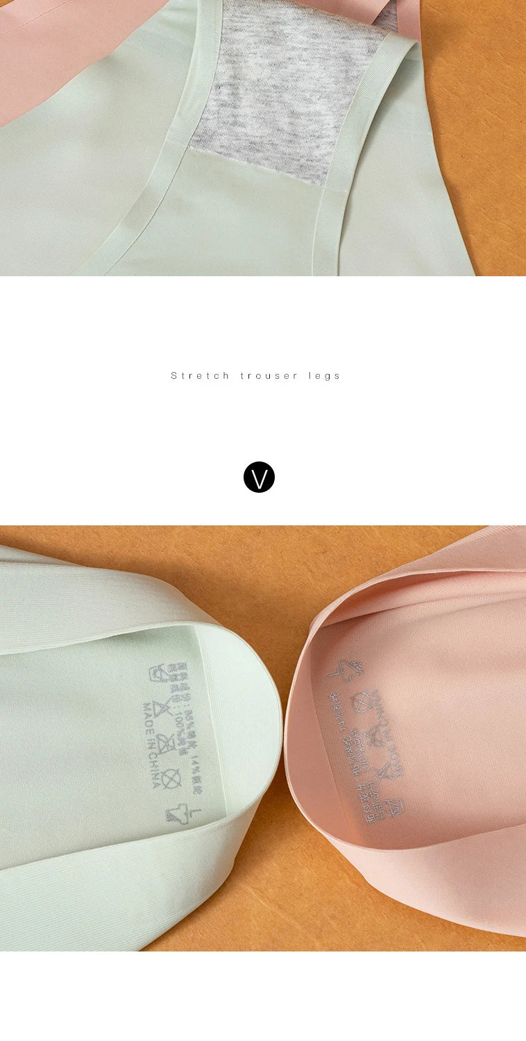 10PCS/Set Seamless women's Comfortable Underwear Silk Satin Breathable