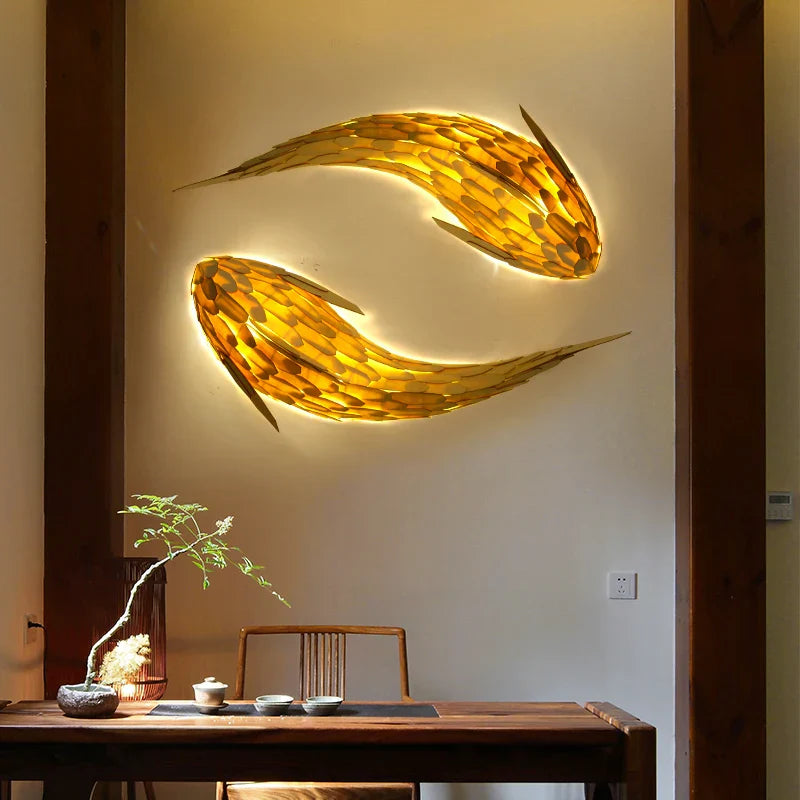 Dlight Decor Japanese Fish Wall Lamp Sculpture