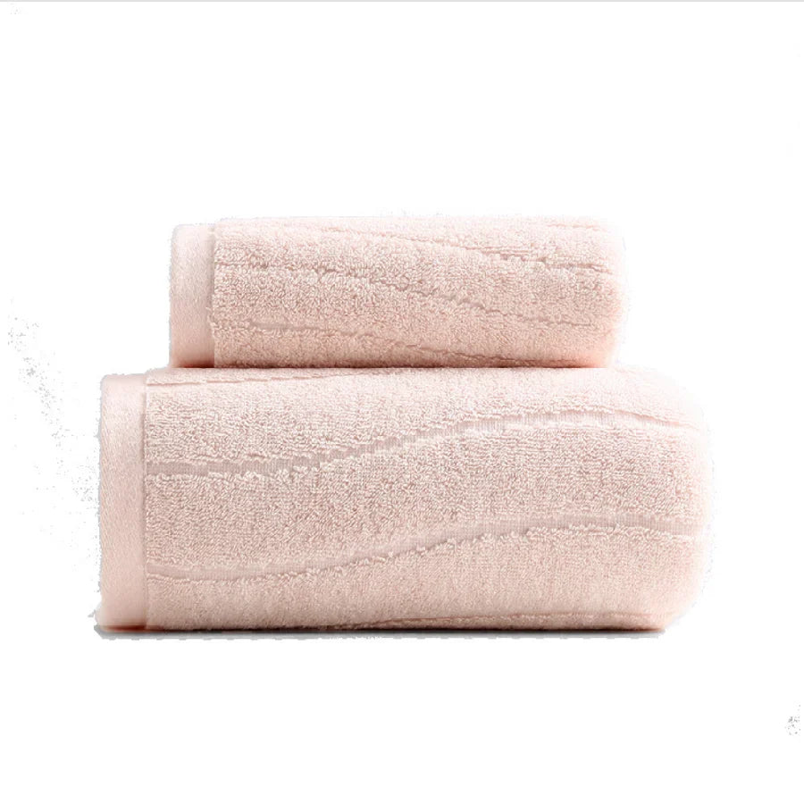 100% Cotton Towels 2 Pcs Set, Highly Absorbent Bath Towels Hand Face Towel & Bathroom Towel