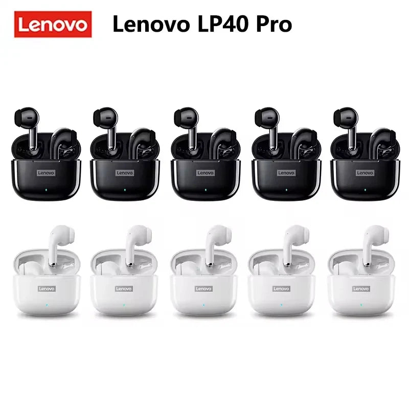 Lenovo LP40 Pro Bluetooth V5.3 Earphones Anti-sweat Lightweight Headphones Compatible With Smart Phone Laptop Computer Earbuds