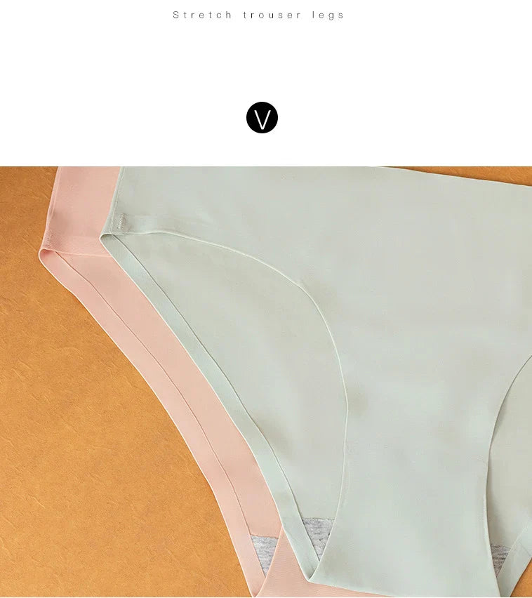 10PCS/Set Seamless women's Comfortable Underwear Silk Satin Breathable