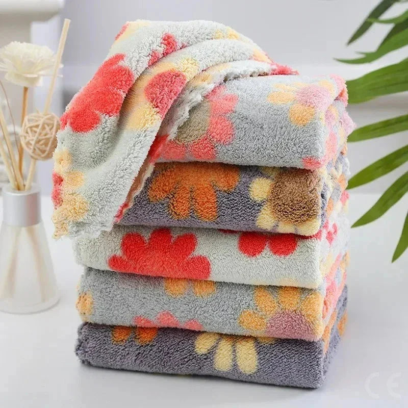 4PCS Cleaning Cloths – Soft Absorbent Coral Fleece Dish Towels