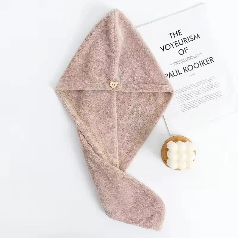 Quick-Dry Coral Velvet Hair Towel Turban – Super Absorbent Soft Hair Wrap for Women