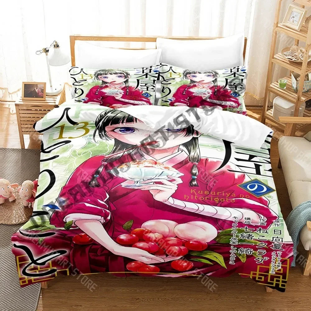 3D Print Apothecary Diaries Bedding Set Single Twin Full Queen King Size Bed Set Adult Bedroom Duvetcover Sets Anime Bed Sheet
