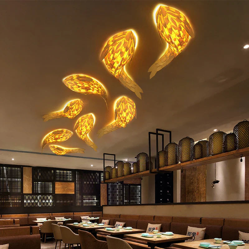 Dlight Decor Japanese Fish Wall Lamp Sculpture