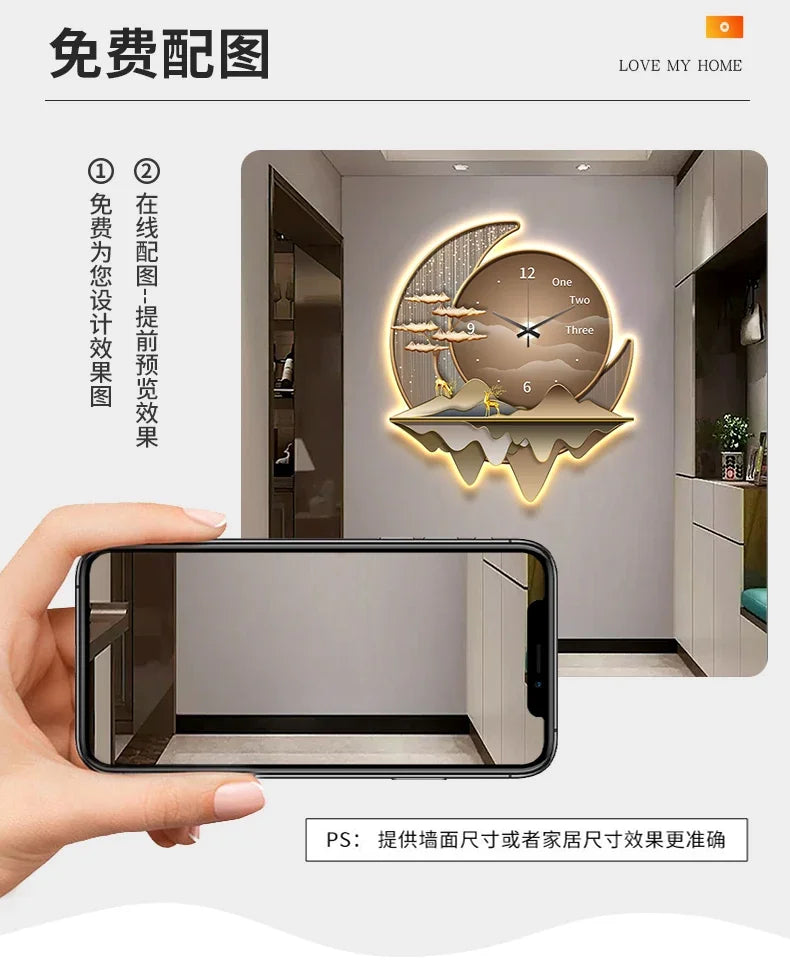 Dlight Decor Clock Wall Light with Luxury Crystal Glow