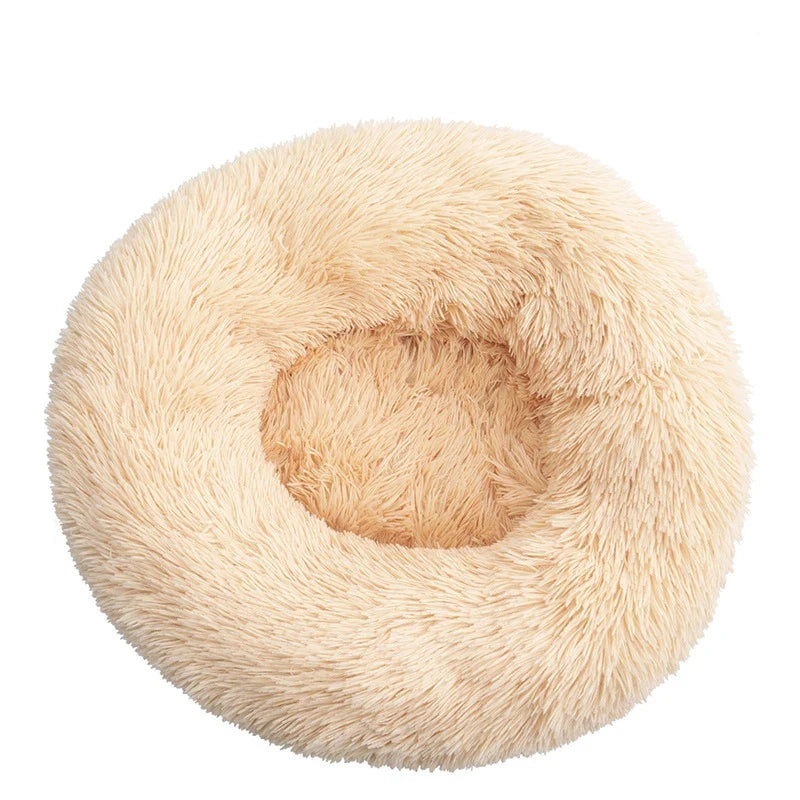40-100cm Home Round Pet Bed for Large Dog Bed Super Soft Cat Bed Long Plush Dog House for Medium Dog House Winter Warm Sleeping