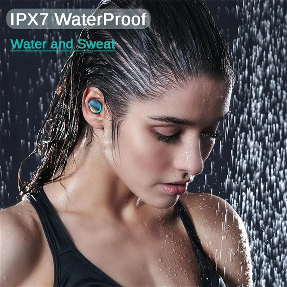 LED Digital Display Wireless Earphonewith Charging Case 9D Bluetooth 5.0 Waterproof Wireless Headset Noise Reduction Headphone