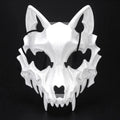 Halloween Half-Face Mask - Dragon, Tiger, Tengu, Wolf, and Skull Designs