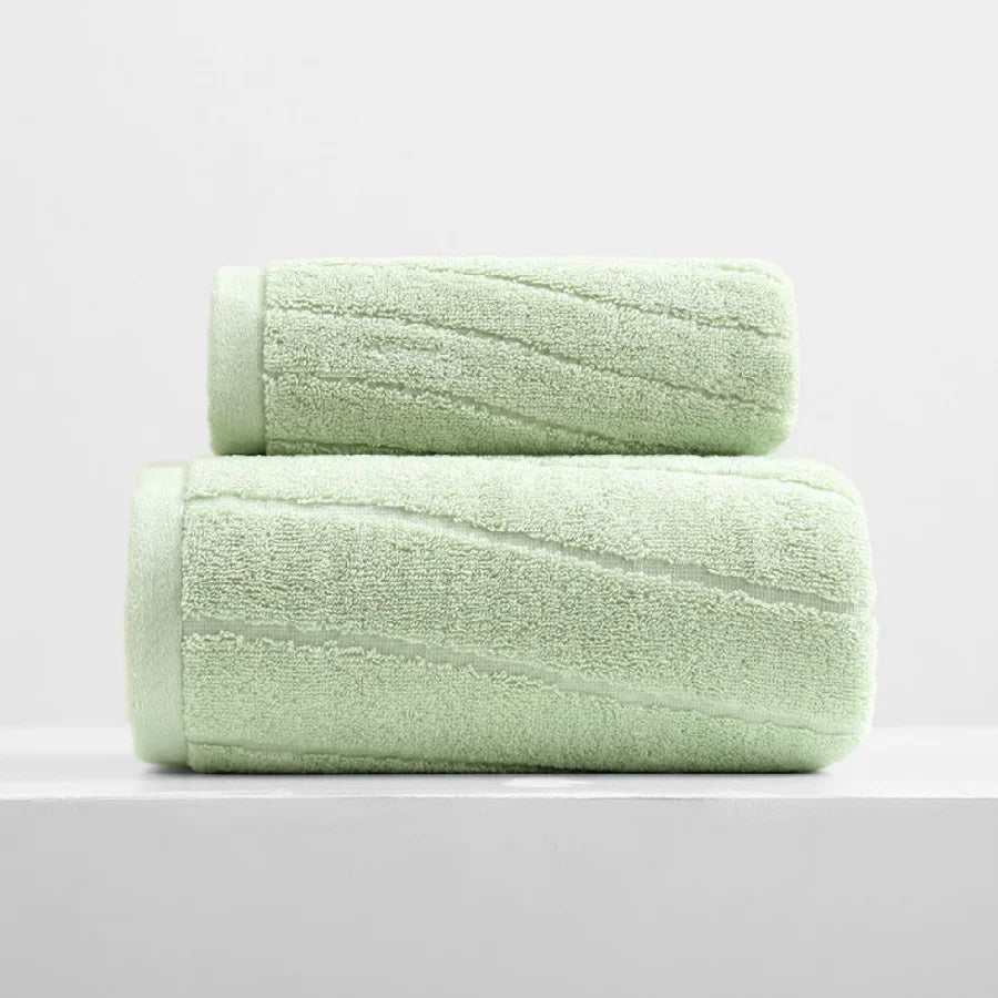 100% Cotton Towels 2 Pcs Set, Highly Absorbent Bath Towels Hand Face Towel & Bathroom Towel