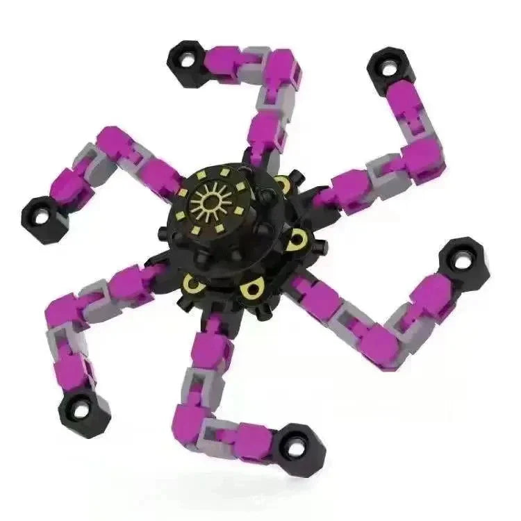 Deformable Fidget Spinner Chain Toy – Intelligent Stress Relief Finger Gyro for Kids & Adults