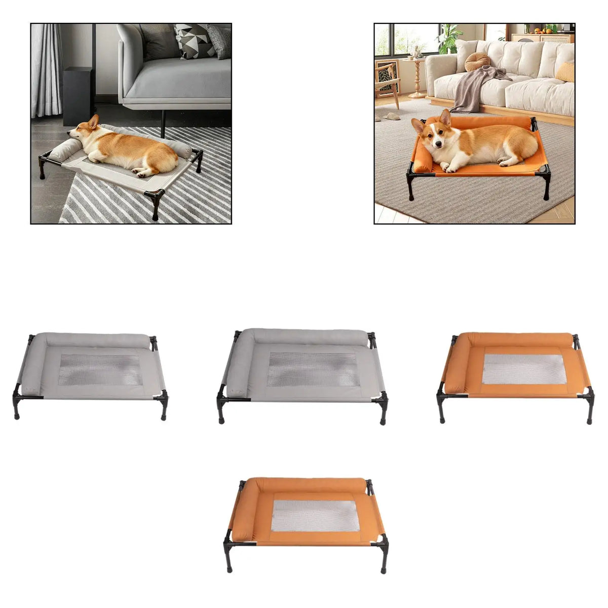Elevated Pet Bed Multifunctional Outdoor Spacious Heavy Duty Easy Clean Comfortable Indoor Pet Supplies Accessory Metal Frame