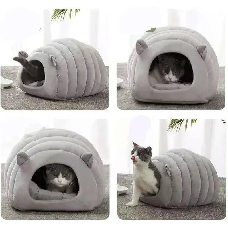 Cat Kennel Winter Warm Fully Enclosed Comfortable Sleeping House Pumpkin Cat Nest Pet Bed Supplies Thermal Bed Cat Sleeping Bag