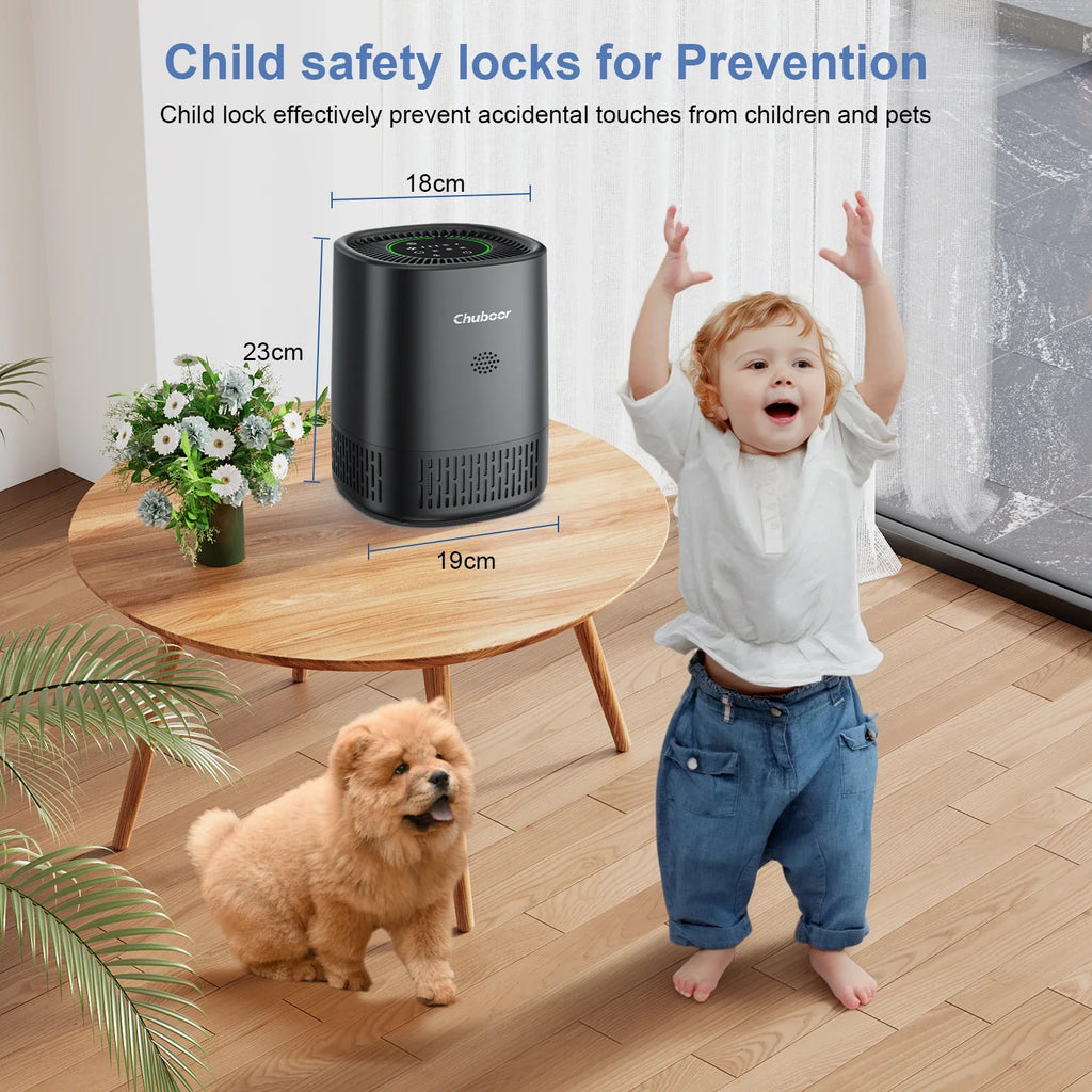 Air Purifier for Bedroom Home with HEPA Filter Smoke Allergies Pet Odor Dust