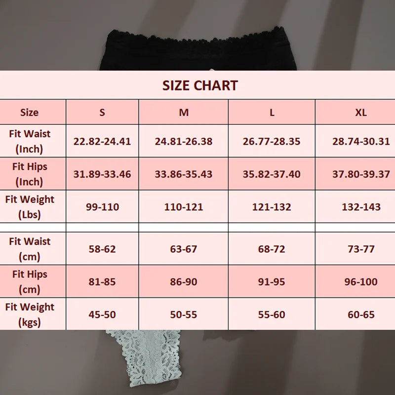 5Pcs/set Women Cotton Panties Floral Lace Intimate Underwear S-XL