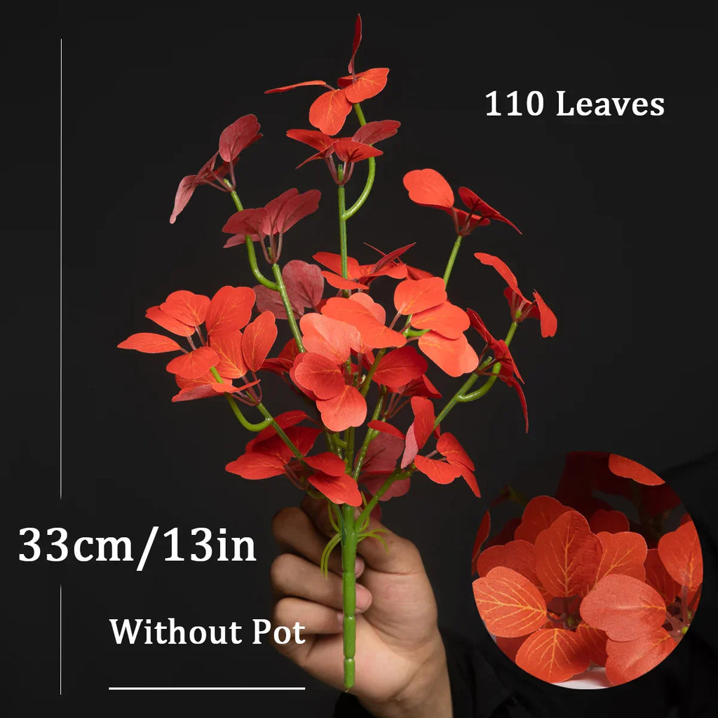 Dlight Decor 33cm Four Leaf Clover Plant with Bell Tree Leaves for Home and Party Decor