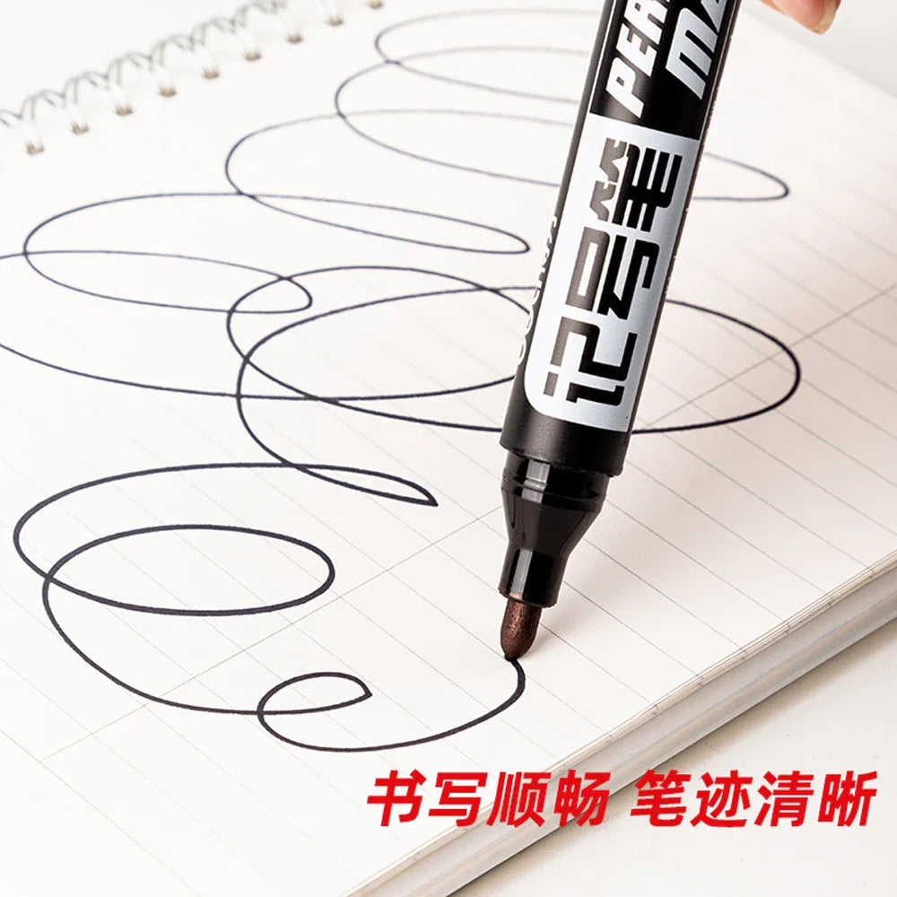 Waterproof Oil-Based Permanent Marker Pens - Quick-Dry Black Blue Red for Metal, Glass & Paper (Bulk 1–100 pcs)
