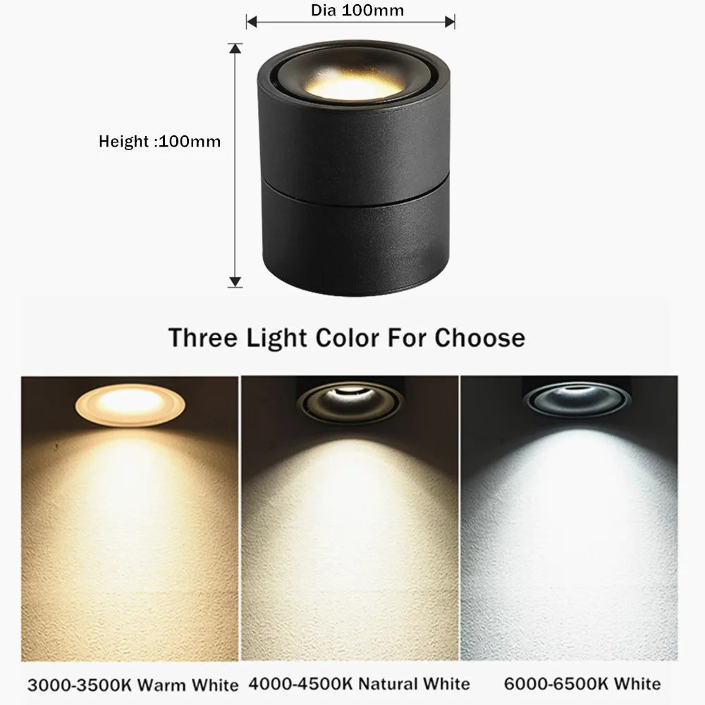 LED Track Light - 15W/12W/10W Spotlights for Bedrooms, Shops, and Corridors