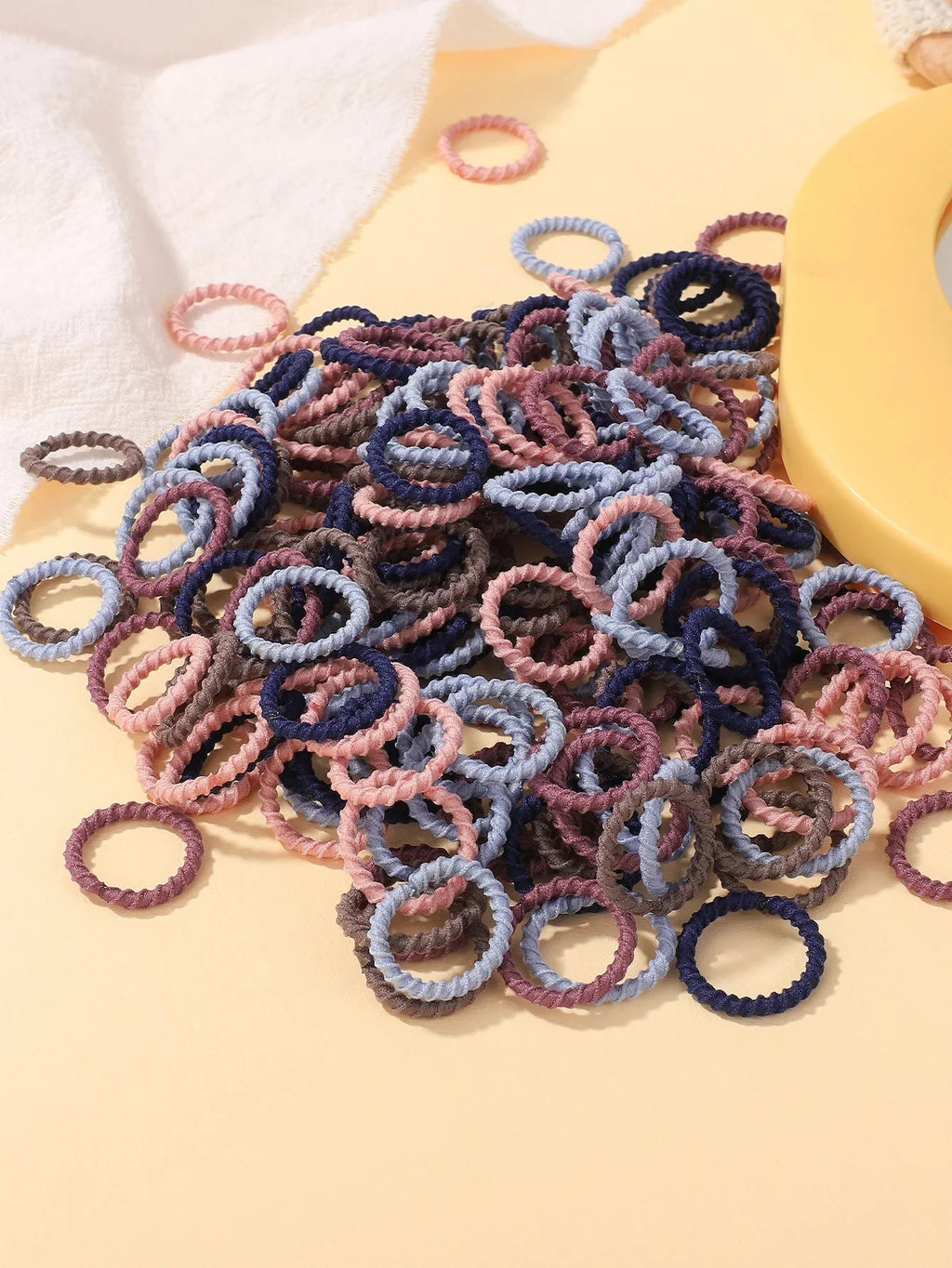 100pcs Kids Rubber Bands – Colorful Hair Scrunchies for Toddlers