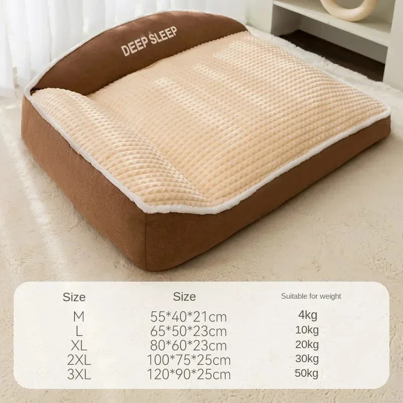 Corduroy Pet Bed – Cozy Winter Dog & Cat Sofa Nest, Small Medium Large, Warm Holiday Blanket