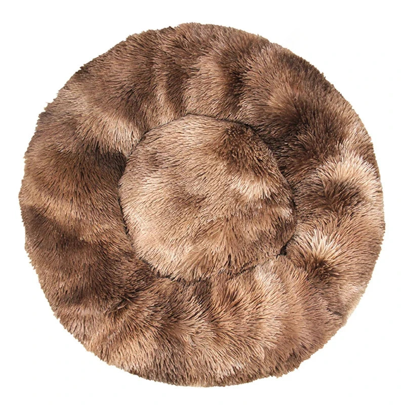 40-100cm Home Round Pet Bed for Large Dog Bed Super Soft Cat Bed Long Plush Dog House for Medium Dog House Winter Warm Sleeping