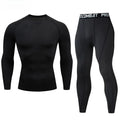 2pcs Men Compression Sportswear Suit Elastic Training Sports Yoga Sets Workout Jogging Fitness Clothing Tracksuit Pants Sporting