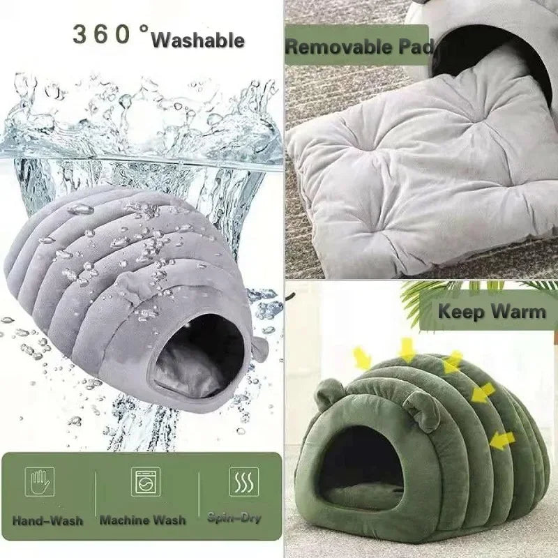 Cat Kennel Winter Warm Fully Enclosed Comfortable Sleeping House Pumpkin Cat Nest Pet Bed Supplies Thermal Bed Cat Sleeping Bag