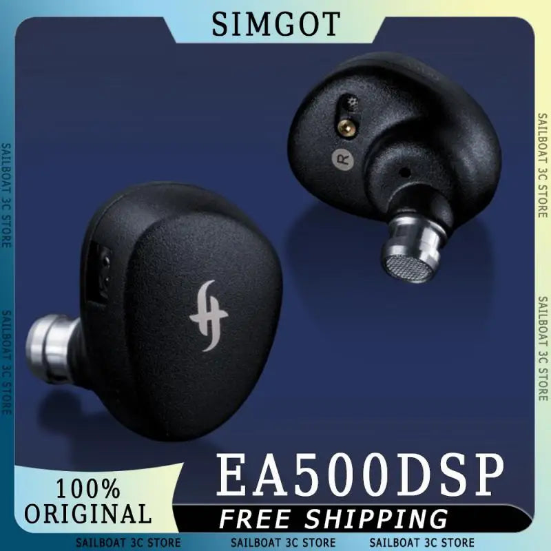 SIMGOT EA500 DSP Wired Earphones With Mic Dual-Magnetic-Circuit Dual-Cavity HiFi Stereo Music Headphone Custom Gaming Earbuds