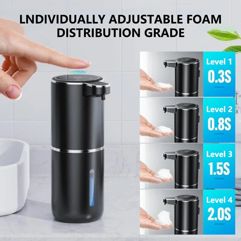 Touchless Automatic Soap Dispenser Smart IR Sensor Foam & Liquid Modes 380ml (12.8 fl oz) USB-C Rechargeable IPX5 Waterproof for Bathroom & Kitchen