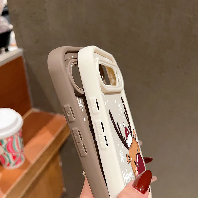 For Google Pixel 9 Pro XL Case Shockproof Bumper Soft TPU Silicone Cartoon Elk Christmas Cover For Google Pixel 9 8 7 Pro 8A 7A