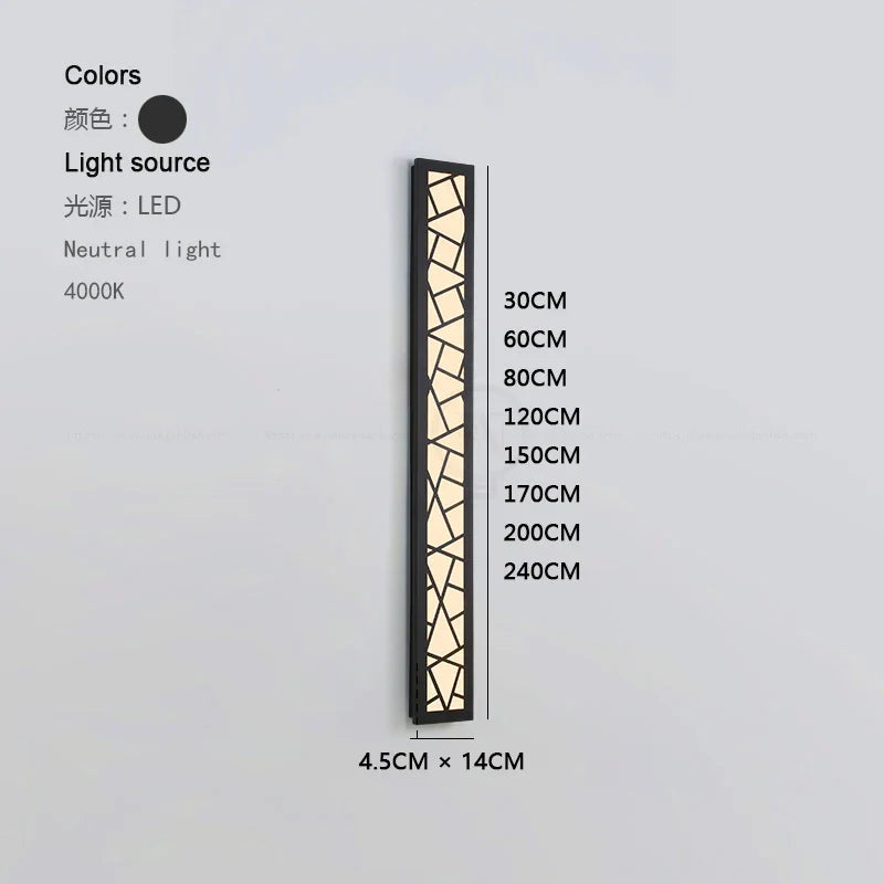 Stylish Waterproof LED Tall Wall Lamp - Illuminate Your Garden Villa and Porch with Elegance