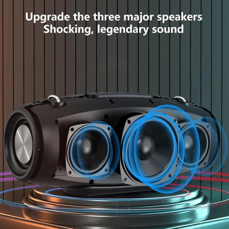 Portable Waterproof Bluetooth Speaker with Shoulder Strap, Loud Stereo and Deep Bass, 40-Hour Playtime, 14400mAh Battery