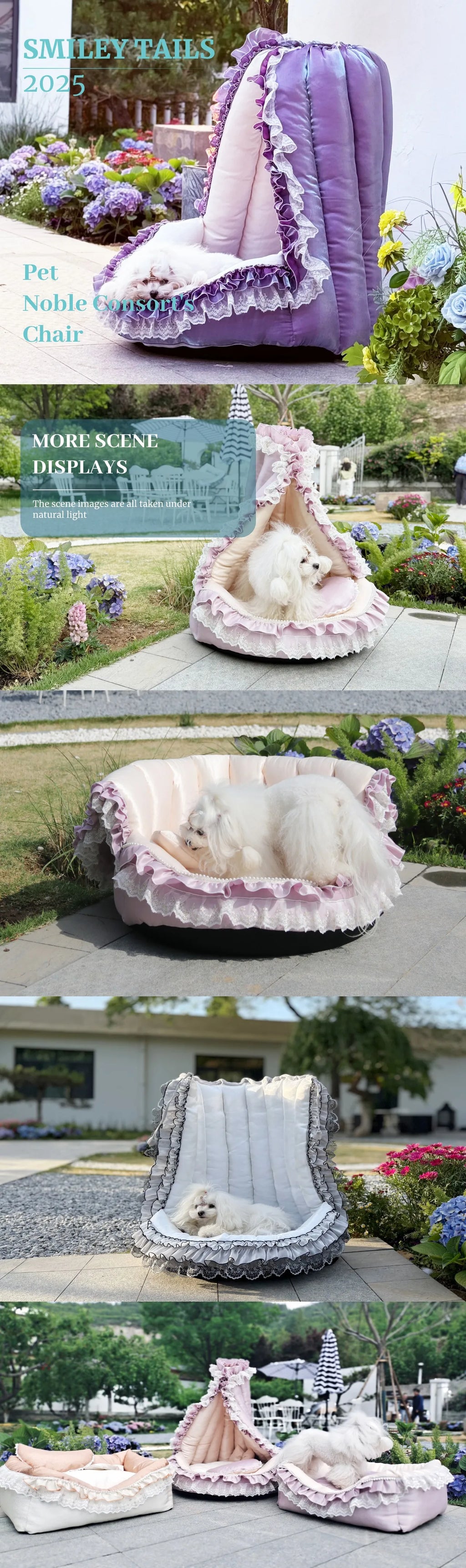 Palace Victorian Pet Bed: Converts to Tent/Sofa | Satin Shimmer Fabric | Cat & Dog Friendly | Semi-Enclosed & Detachable