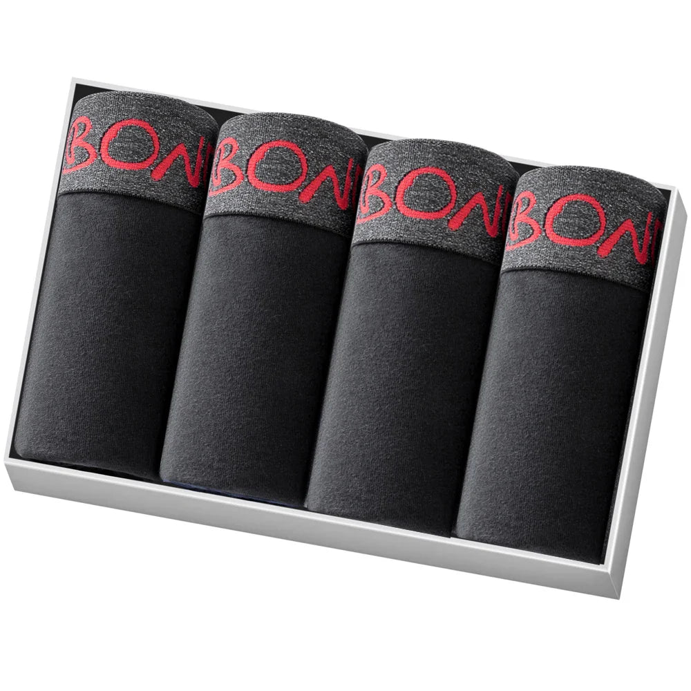 4pcs Men Underwear Cotton Boxer Shorts