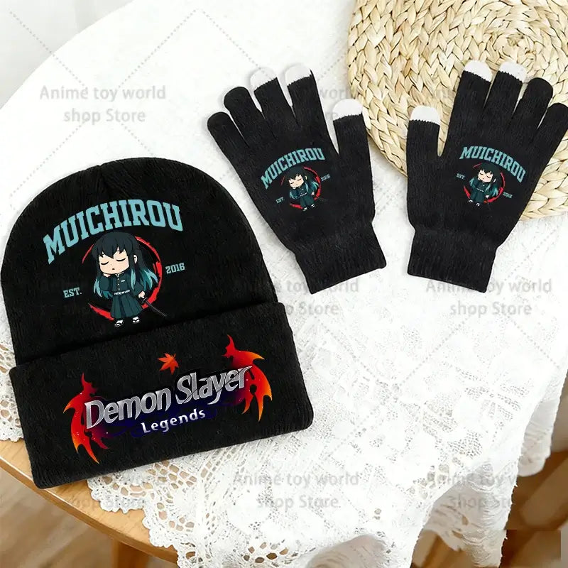 Demon Slayer Hat Gloves Set: Tanjiro Winter Knit Kit