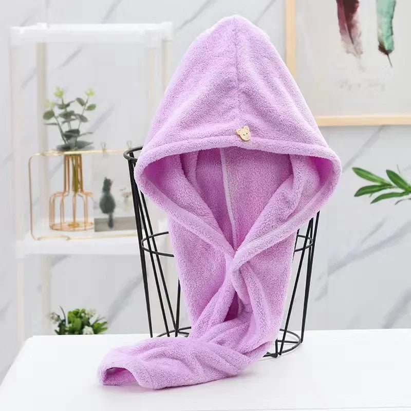 Quick-Dry Coral Velvet Hair Towel Turban – Super Absorbent Soft Hair Wrap for Women