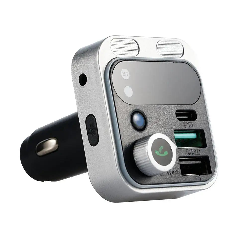 48W Car Adapter Bluetooth 5.2 FM Transmitter For Car PD&QC3.0 Car Charger Bluetooth Adapter Dual Mics Deep Bass Sound Hands-Free
