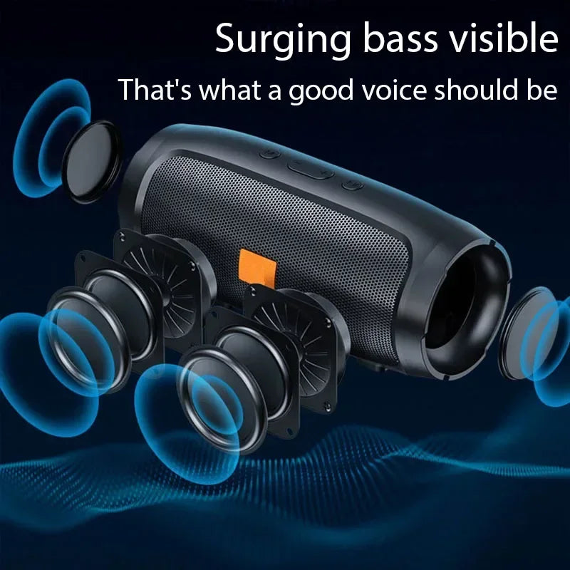 Portable Bluetooth 5.0 Subwoofer Speaker — Wireless Outdoor Stereo with FM Radio, TF Card & USB, Rechargeable